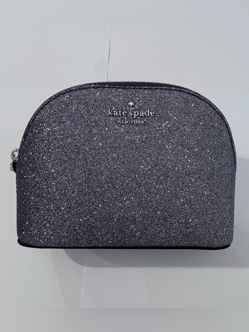 Kate Spade New York Glitter Dome Cosmetic Travel Bag  - Dusk Navy (NWOT)